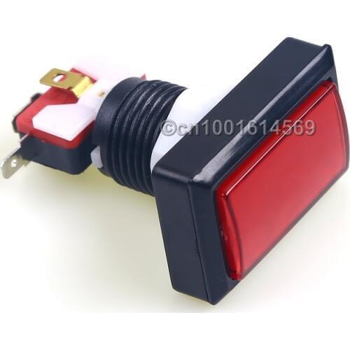 50mm*33mm 8pcs/lot 5V Rectangular LED Illuminated Arcade Push Button with Microswitch To Beatmania Iidx Video Games & MAME - Red