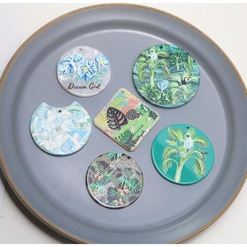 6pcs New Statement Fashion Animal world Earrings rainbow unicorn single-sided printing acetate pendant diy jewelry accessories