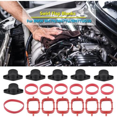 6x 22mm 6x 33mm Car Auto Engine Intake Diesel Swirl Flap Blanks Repair Kit With Manifold Gaskets for BMW Swirl Flap Blanking New