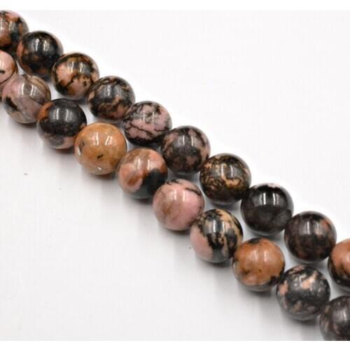 Natural Stone Black Lace Rhodonite Beads 4-12mm Loose Beads for Jewelry Making Accessories DIY Fashion Free Shipping Strand 15"