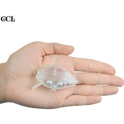 CCLTBA 15PCS Unpainted Mini Bluegill Crank 5.5CM 12.5G Fishing Bait Rattle Inside Hard Plastic Blank Crankbait For Fishing DIY