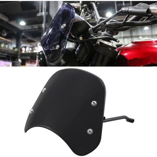 Black Retro Sport Wind Deflector Windshield For Benelli Leoncino 250 500 Trail Models Instrument Visor Protector Accessories