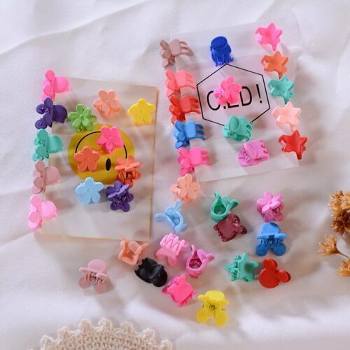 Children Colorful Assorted Small Cute Hair Clip Kids Plastic Flower Mini Hairpins Decor Girls Mickey Hairclips Hair Accessories