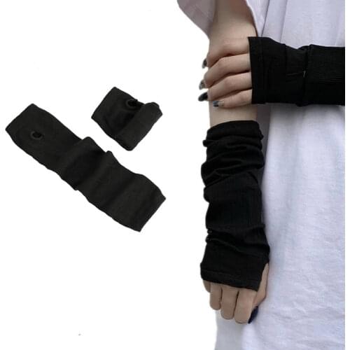 1 Pair Women Long Fingerless Gloves Wrist Elbow Gloves Hand Arm Warmer Work Gloves Knitted Elbow Mittens Apparel Accessories