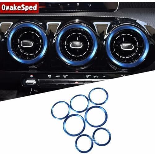 For Mercedes Benz A Class 180 200 2019 Interior Decals Center Console Air Conditioning Outlet Circles Decoration Stickers Trim