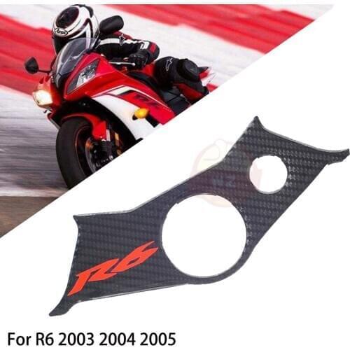 For Yamaha YZF-R6 YZF R6 2003-2005 YZF600 R6S 2003-2009 Motorcycle Central Console Carbon Fiber Top Sticker Triple Clamp