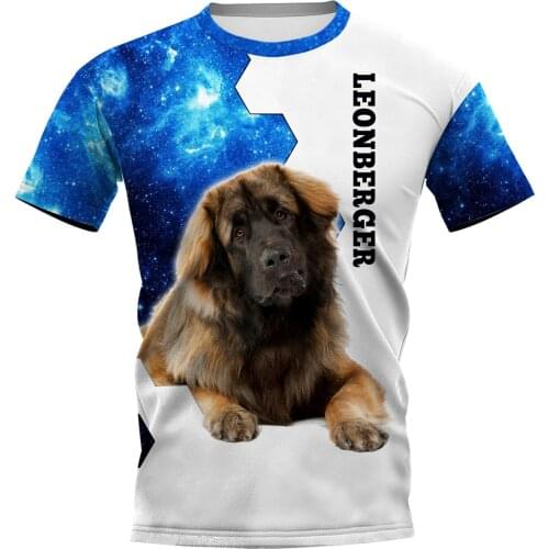 Leonberger 3D Printed Dog Tees for women for men Summer Casual Tees Daily O-neck Short Sleeve Lovely T-shirt Dropshipping