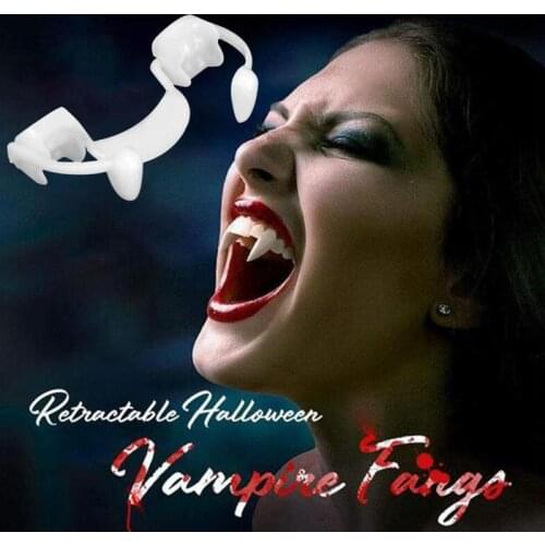 Fake Zombie Teeth Silicone Halloween Dressing Up Party Cosplay Ghost Fang Tooth Tricky Prank Props for Adult Kids