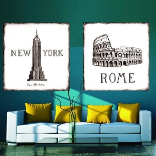 The world famous buildings decorative Posters decorative wall painting Canvas Art Print Wall Pictures Home Decoration