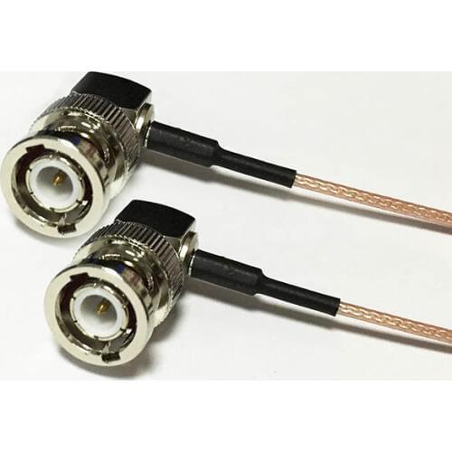 New Modem Coaxial Cable BNC Male Plug Right Angle Switch BNC Male Plug Right Angle RG178 Cable Pigtail 15CM 6" Adapter
