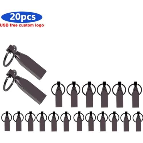 20pcs free logo flash metal drive 64gb 32gb 16gb pendrive 8gb memoria usb stick 4gb usb2.0 memory stick Flash Drive New cel usb