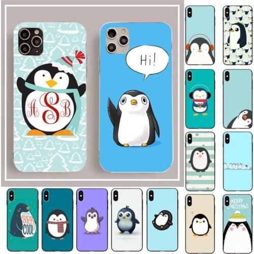 YNDFCNB Cute Lovely Penguin Phone Case for iPhone 11 12 pro XS MAX 8 7 6 6S Plus X 5S SE 2020 XR case
