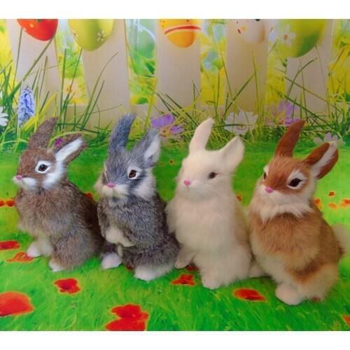 Cute simulation rabbit model polyethylene & furs sitting rabbit doll home decoration about 16x22cm p0028