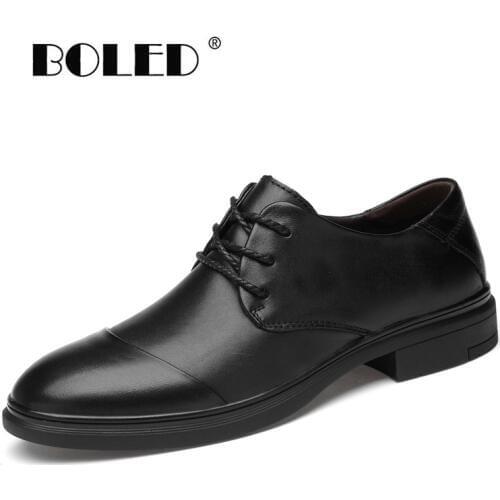 High Quality Oxford Shoes for Men Flats Natural Leather Business Men Shoes Plus Size Business Wedding Dress Shoes
