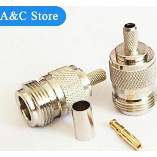 N Female Jack RF Coax Connector Crimp RG58,RG142,RG400,LMR195 Straight Nickelplated Factory outlet high quality free shipping