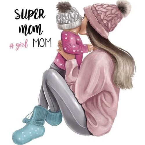 Super Mom Iron-on Transfers Patches for Clothing Vinyl Thermo Stickers Applique Diy Iron Ons Heat Transfer Stripes on Clothes