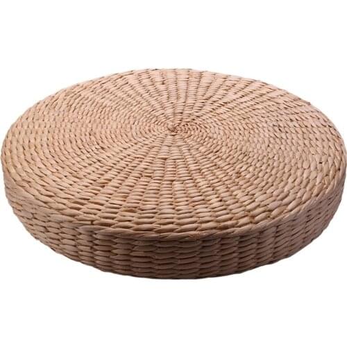 New-40cm Tatami Cushion Round Straw Weave Handmade Pillow Floor Yoga Chair Seat Mat