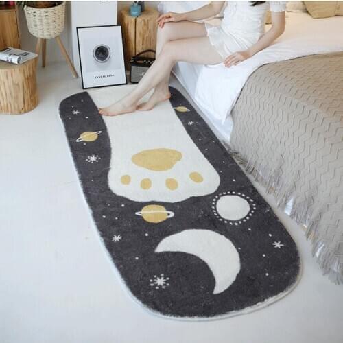 Nordic Bedroom Living Room Floor Carpet Cartoon Household Room Bedside Soft Fleece Anti-slip Kitchen Mat Long Bathroom Rug