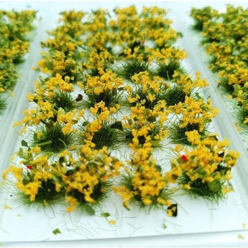 One Sheet Flower Cluster Grass Tufts Model Scenery Railway Static Flower Tufts Wargame PJ05