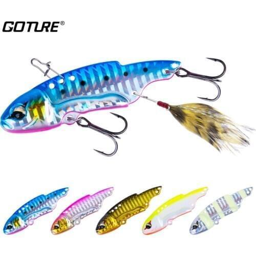 Goture VIB Lure 3 Holes 3 Swim Actions Hard Fishing Lure 17g 25g Luminous Vibrating Blades Metal Spoon Sinking Bait With Snap