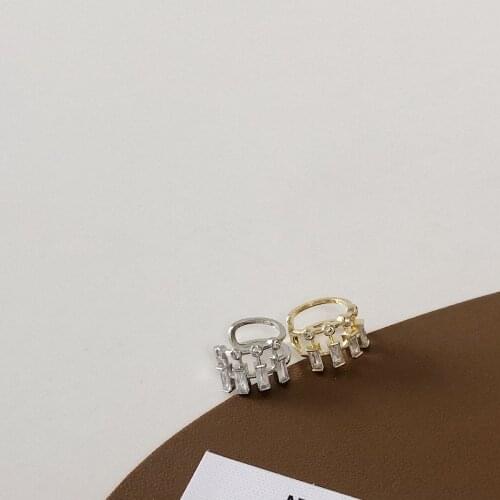 Gothic Crystal Ear Cuff Fake Piercing Earrings for Women Girl 2021 Trendy Korean Fashion Earclips Jewelry