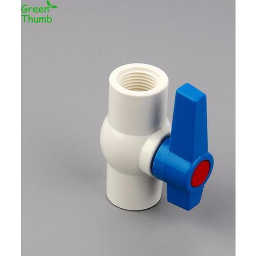 1pc Female Thread 1/2"3/4"1"1.2" PVC Ball Valve with 90 Degree Turn Blue Handle Water Supply PVC Valves