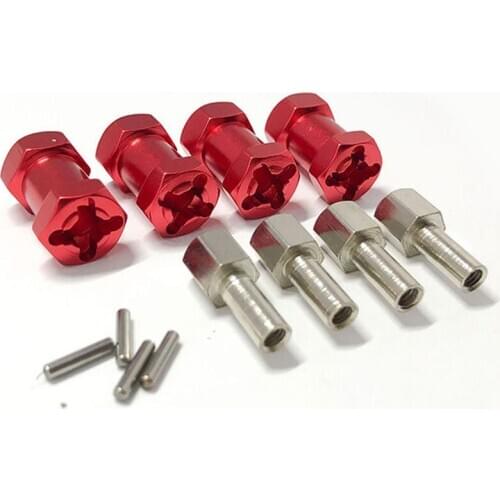 For 1/10 AXIAL SCX10 D90 AX10 CC01 F350 Hex Wheel Extension Combiner Couplers 15/20/25mm 4pcs/set 12mm Modification Parts