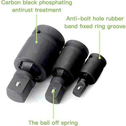 1PC Universal Adjustable Joint Socket 1/4" 3/8" 1/2" Pneumatic Universal Joint Set Ratchet Angle Extension Bar Socket Adapte