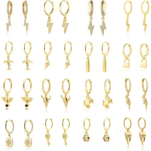 Fashion Hanging earrings Zircon Lightning Short Pendant Drop Ear Ring Ear Bone Sweet Trend Female Jewelry Hoop Earring for Women