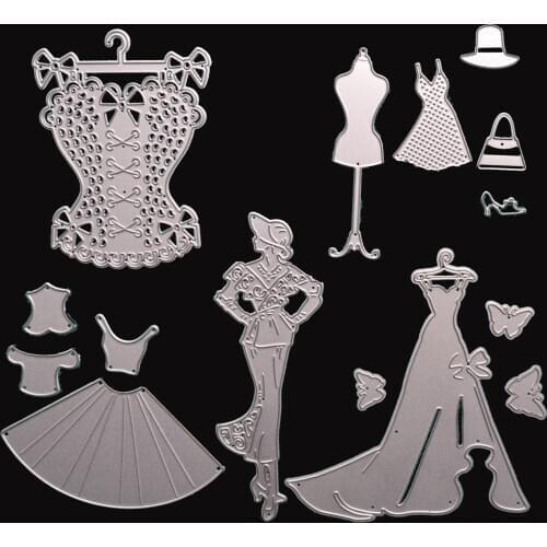 Skirt Dress Hat Bag Sandals Shoe Women Clothing Metal NEW DIE CUTS for Scrapbooking Paper Cards Embossing Cutting Templates
