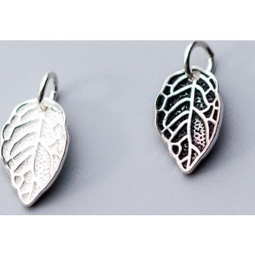 925 Sterling Silver Craft Leaf Charms Earrings Bracelets Dangle Pendants DIY European Jewelry Making Findings For Birthday Gift