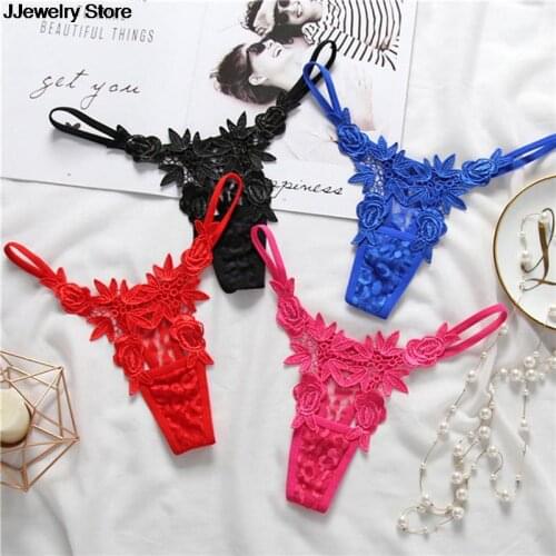 Womens Panties Sexy Underwear Female Erotic Lingerie Lace Thongs And G Strings Embroidery Flower Briefs Transparent Panties HOT