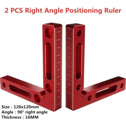 1pc/2pcs Aluminium Alloy 90 Precision Clamping Square With Metric&Inch Woodworking Jig Right Angle Positioning Ruler