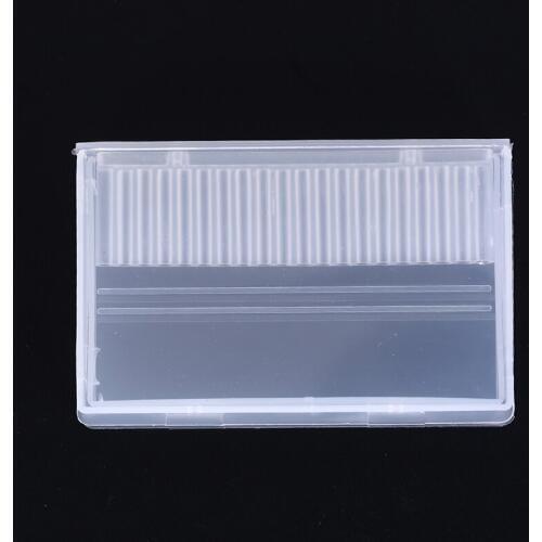 1PC Transparent Acrylic Nail Drill Bits Box 20 Holes Plastic Display Stand Container for 3/32" Bits Drill Exhibition