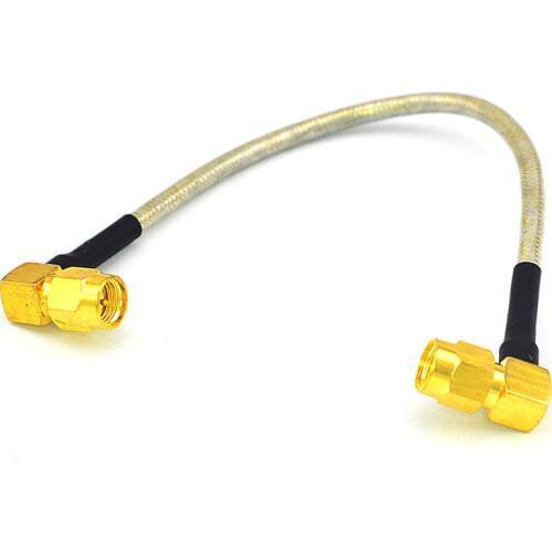 10 pcs/lot RG402 15cm Semiflexible SMA Male to SMA Male Right Angle Connector Pigtail Extension Cable