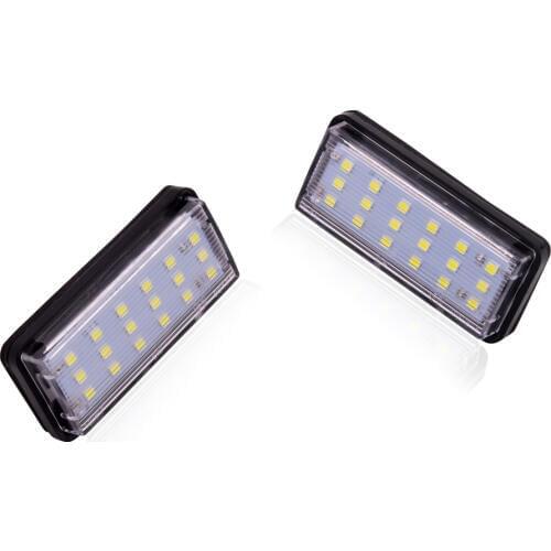 2PCS car LED License Plate Light No Error Canbus 18SMD fit For Toyota Land Cruiser Lexus LX GX470 Xenon White
