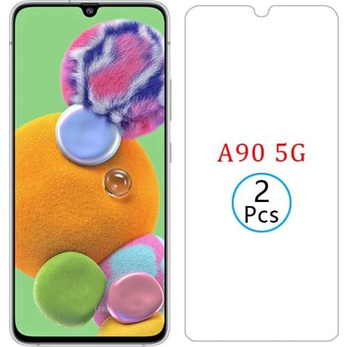 2 Pcs Protective Glass On for Samsung A90 Glass 5g Safety Screen Protector Tempered Glas on Galaxy A 90 90a Film Sansung Galaxi
