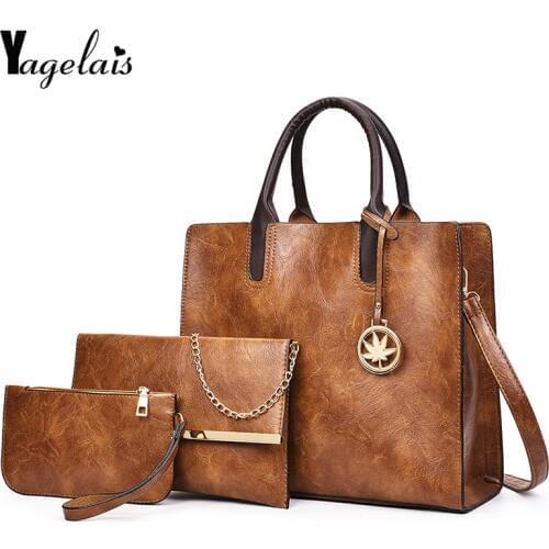 2019 Fashion Women Composite Bags Leather Ladies Single Shoulder Bags Ruched Flap Crossbody Bags Soft Fashion Womens Handbags