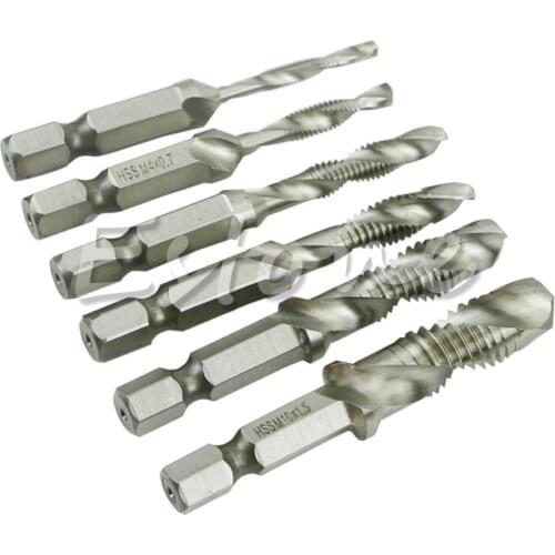 6Pcs High Speed HSS Machine Screw Thread Metric Plug Hand Tap Drill Bits M3-M10