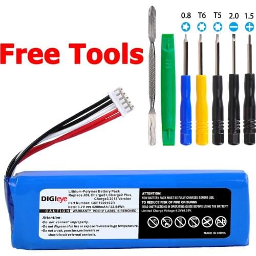 6200mAh GSP1029102R Battery for JBL Charger 2+,Charge 2 plus, Charge 3 2015 Version Speaker Battery