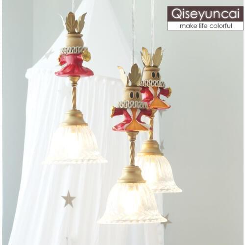 American childrens room chandelier boy girl childrens lamp bedroom lamp bedside lamp cartoon creative Nordic lamps