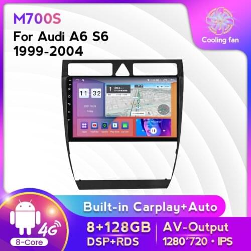 2.5D 1280*720 IPS Screen Car Radio Receiver Multimedia Player For Audi A6 C5 4 S6 2 RS6 GPS Navigation Carplay Android 10 6+128G