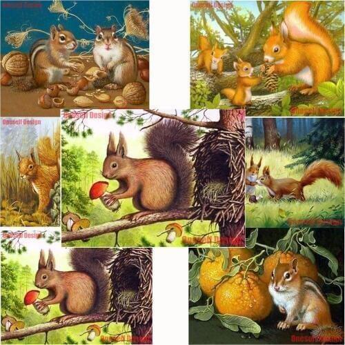Great 5d diamond painting full set squirrel 5d diamond embroidery full set animal 5d diamond mosaic decoration home wall sticker