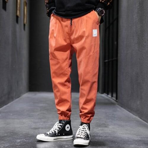 2021 Summer Mens Harem Pants Ankle-Length Slim Fit Comfortable Trousers Elastic Waist Harem Pant