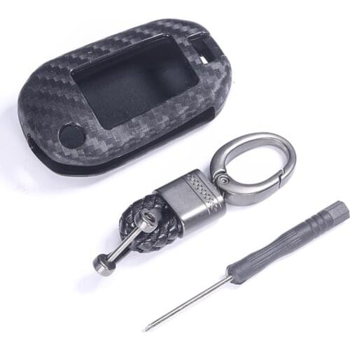 Carbone fiber Silicone Car Filp Key Case Full cover For Citroen C4 CACTUS C5 C3 C4L Peugeot 508 301 2008 3008 408