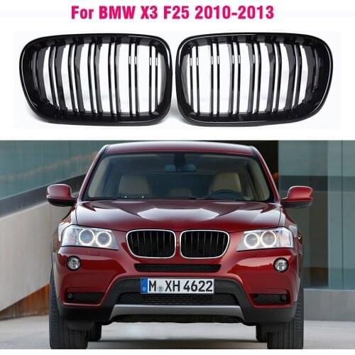 ABS Gloss Black Sport Kidney Grille Grill for BMW F25 X3 2010 2011 2012 2013 Accessories Styling Replacement Racing Front Bumper