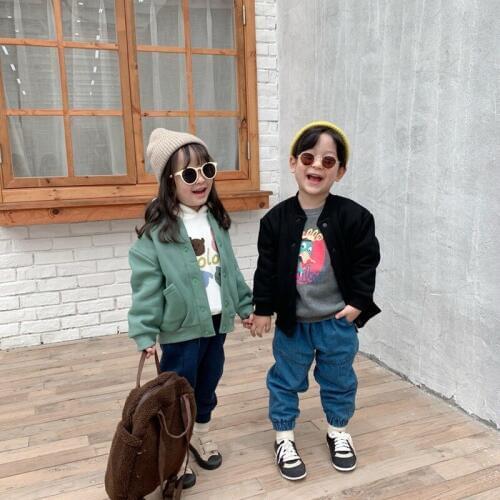 Childrens clothing plus velvet cotton jacket Korean version 2019 autumn childrens clothing boy cartoon Korean version of boy
