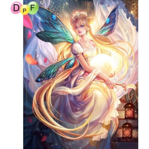 DPF DIY Gift 5D full Round Diamond Painting Magic Cube Cross Stitch Butterfly Wing Fairy Diamond Embroidery crafts Mosaic Decor