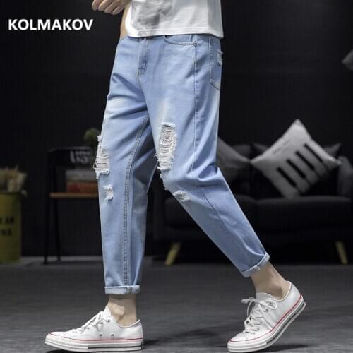 2020 Hot Selling Jeans Men Spring Ankle-length Pants Pencil Trousers Mens Fashion Denim jeans Masculina Pants