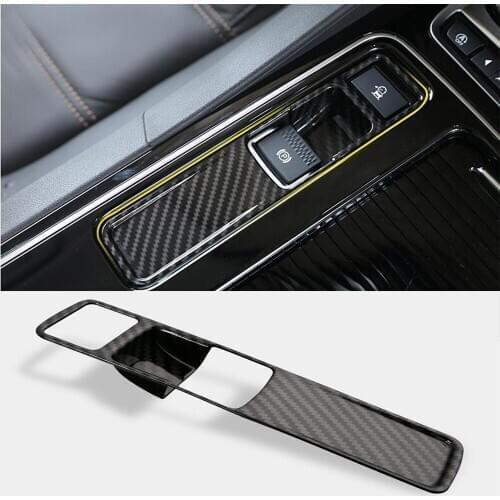 Carbon Fiber Electrical Handbrake Button Trim For Jaguar XE XF F-Pace 2016-2019